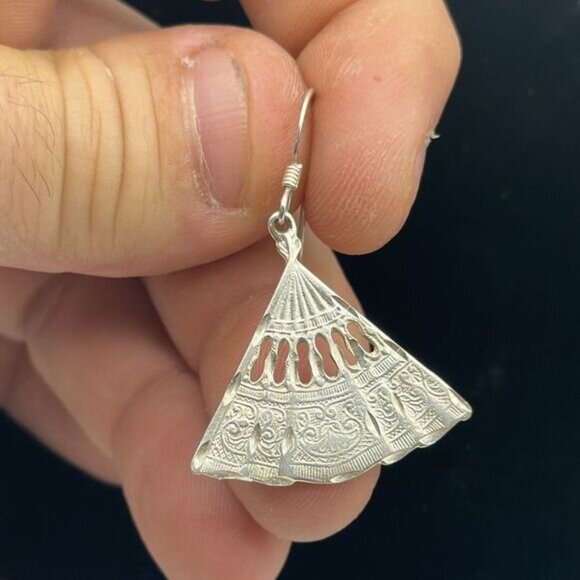 Sterling silver earrings 925 - Picture 2 of 3